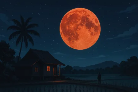 Gerhana Bulan Total Malam Ini: Jadwal  Cara Menontonnya di Indonesia Ilustrasi gerhana bulan total blood moon